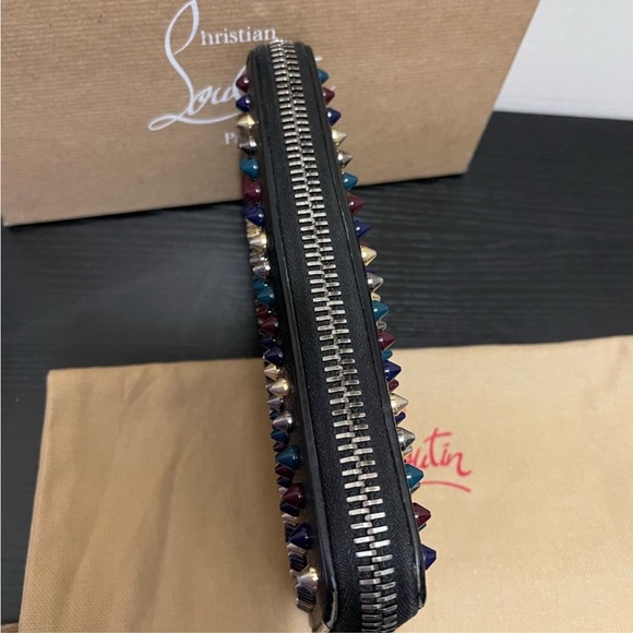 Full INCLUSION Christian Louibuton Panettone Calf Leather Zip around wallet - Picture 8 of 16